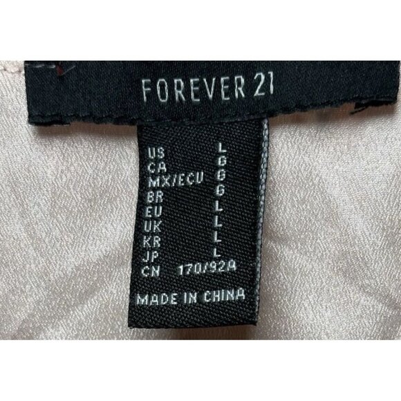 Forever 21 Floral Mini Dress Womens Large Long Sleeve Side Zippered - Picture 10 of 11